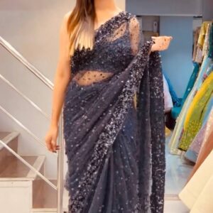 Black cocktail saree