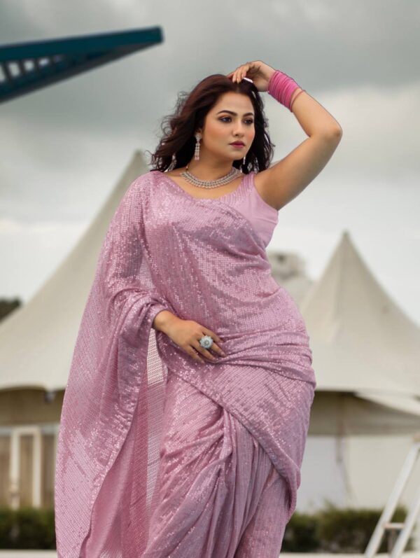 Georgette saree with sequence work